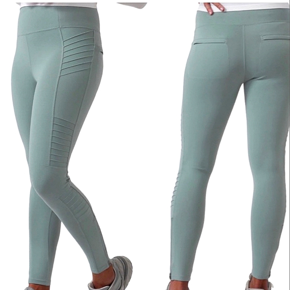 Athleta Delancey Moto Tight Minimalistic Grey size Large Leggings